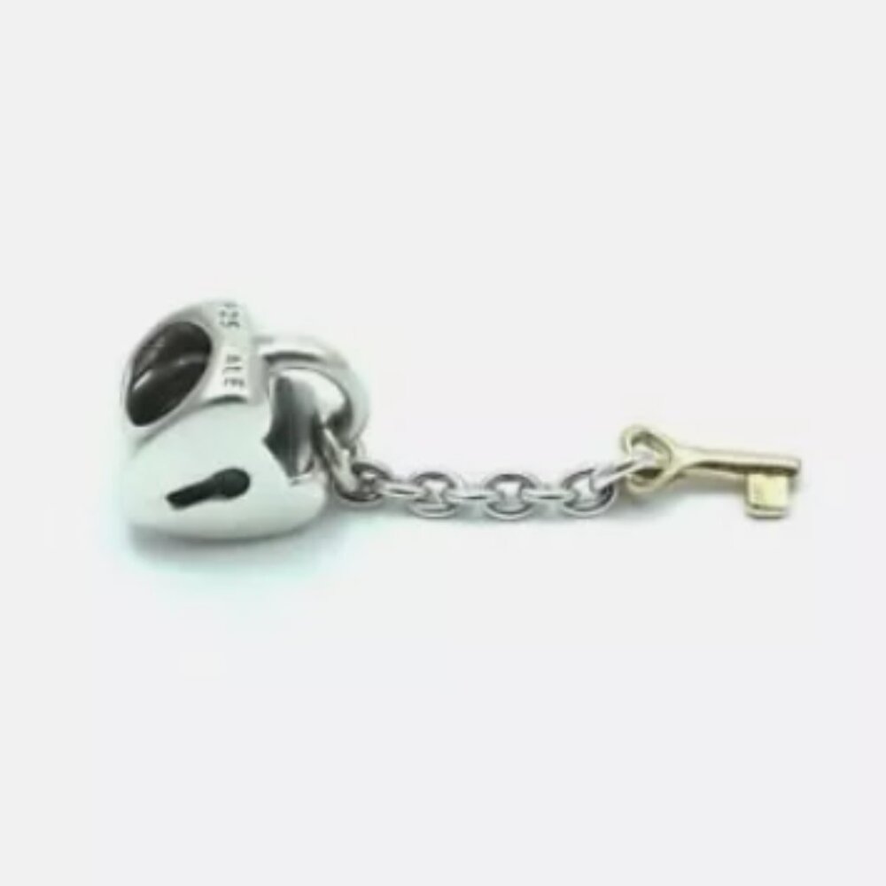 Pandora Sterling & 14k Yellow Gold Key To My Heart Charm 790288